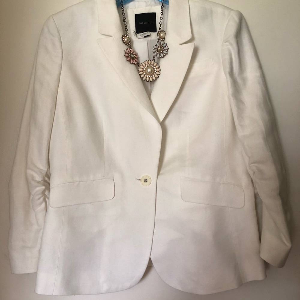 White linen blazer